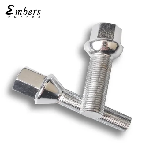 Imagen 1 del producto Pernos de rueda de acero Embers M12x1.5 14x1.5 14x1.25 12x1.25 de varias longitudes 10 piezas para BMW Volkswagen Audi Mercedes Porsche