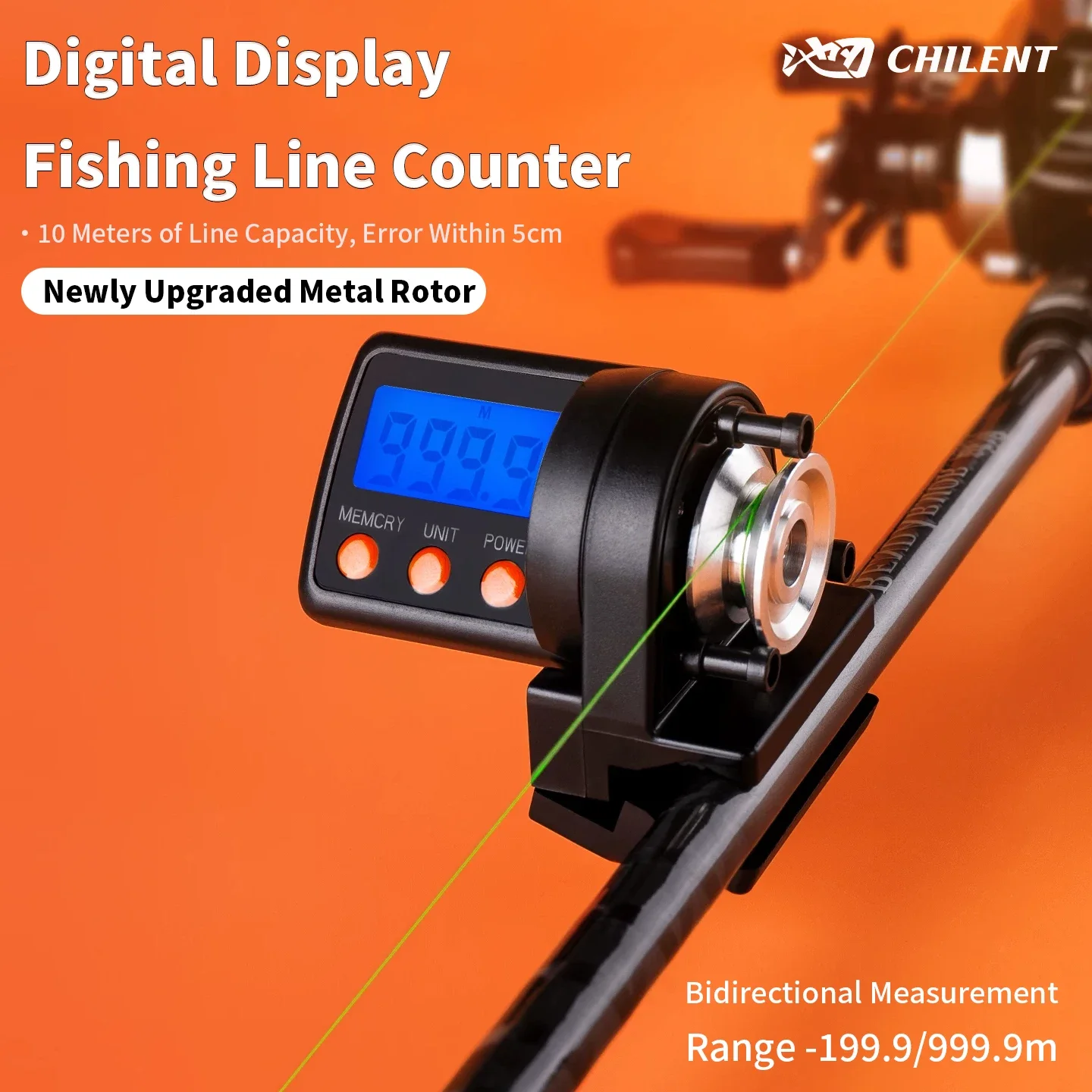 electronic line measuring fishing reel Beyond Braid EZ Spooler 1-Pack either being released or put on CHILENT Electronic Fishing Line Counter+Line