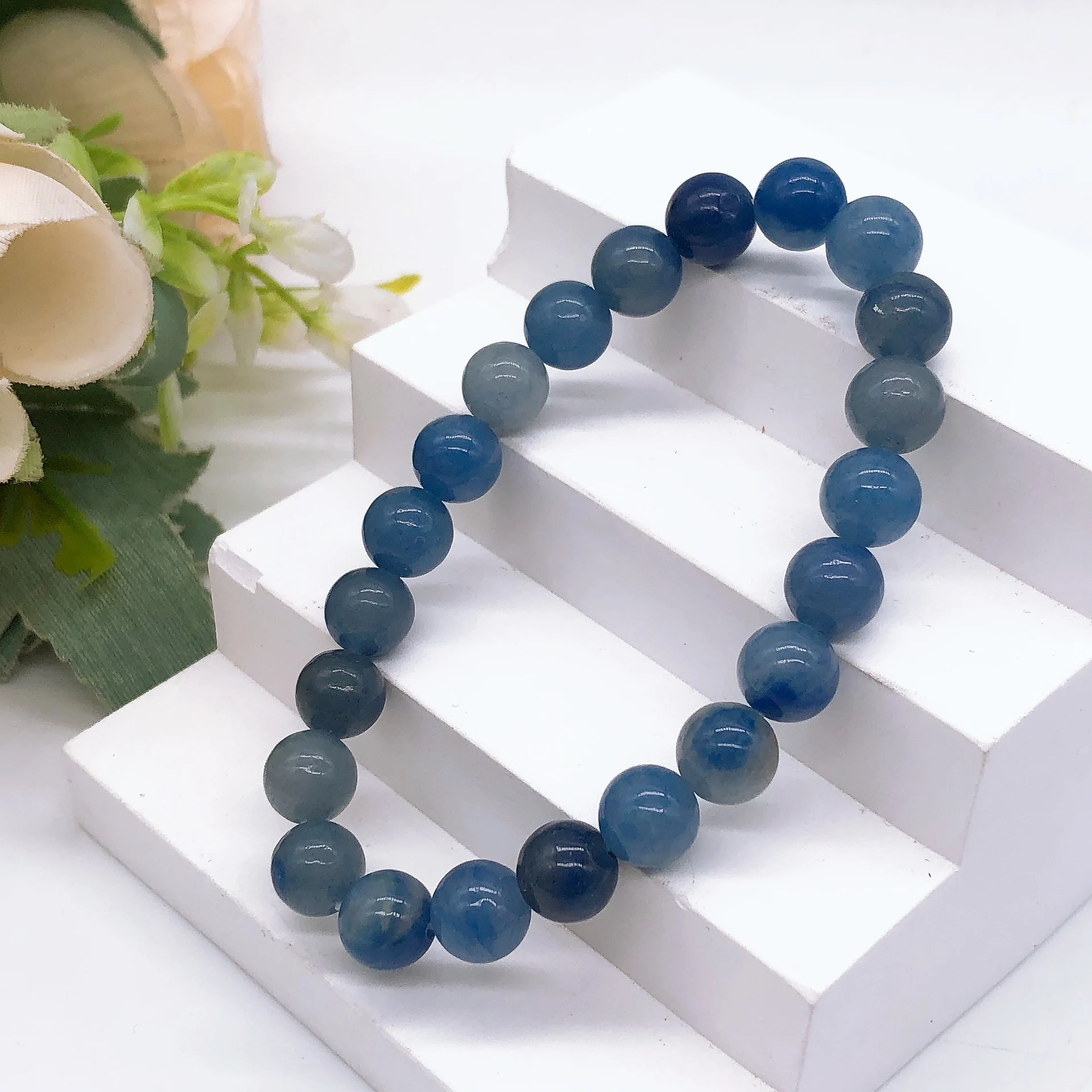 Natural Blue Aventurine Beaded Bracelet Crystal Stone Quartz Fashion Reiki Healing Strand Bangle Wrist band Jewelry Home Gift