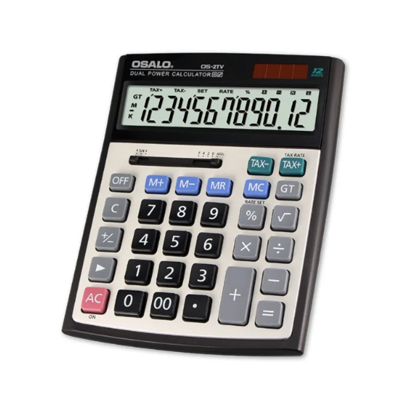

OSALO 2TV 12-Digit Solar Desktop Calculator - Solar-Powered Office Calculator with Large Display, Perfect for Home & Office Use