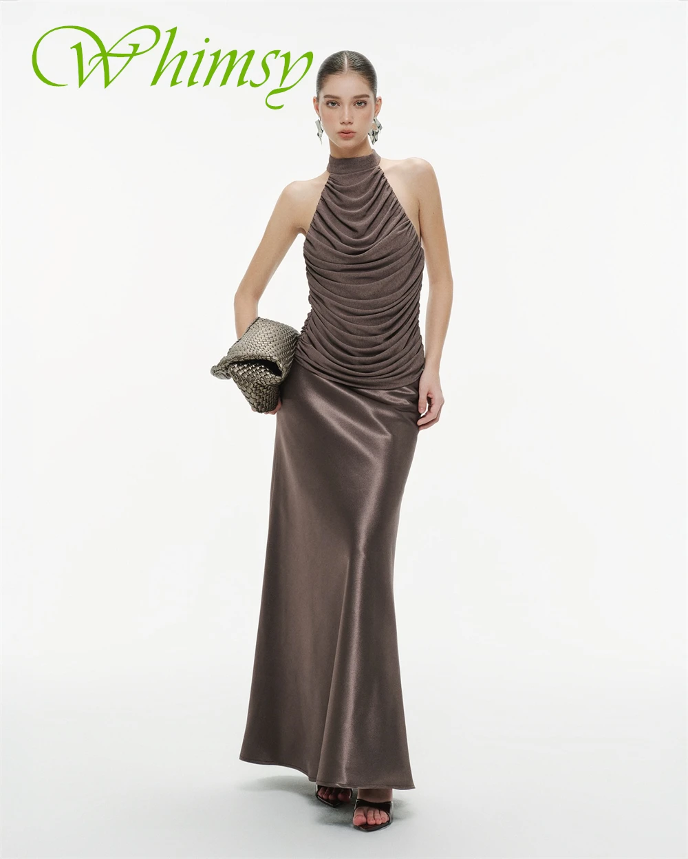 Customized Luxury Satin Backless Evening Dress Exquisite Halter Mermaid Prom Dresses Modern Sleeveless Special Occasion Gowns