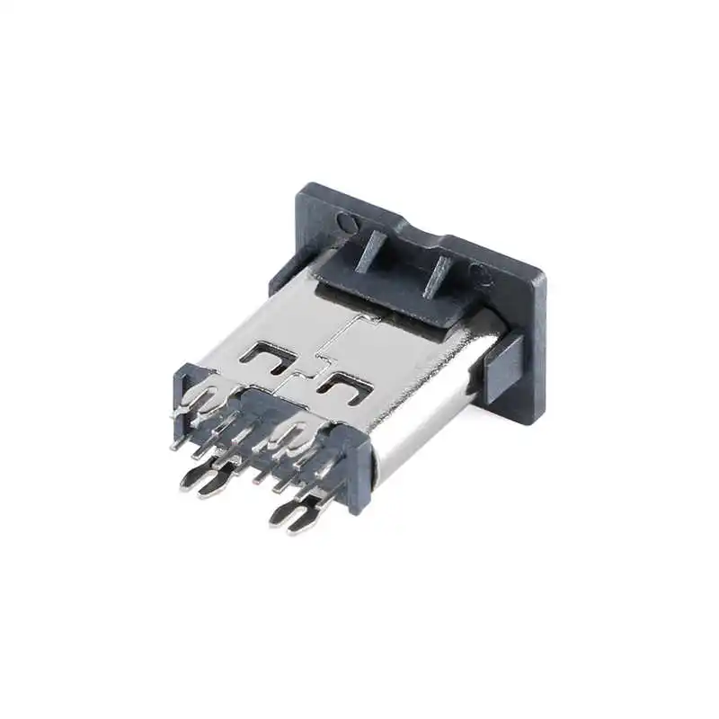 USB Type-C 16P Female Vertical Mount Fork Pin, Four Pins, Height 10.0, Fast Charging Interface USB Connector