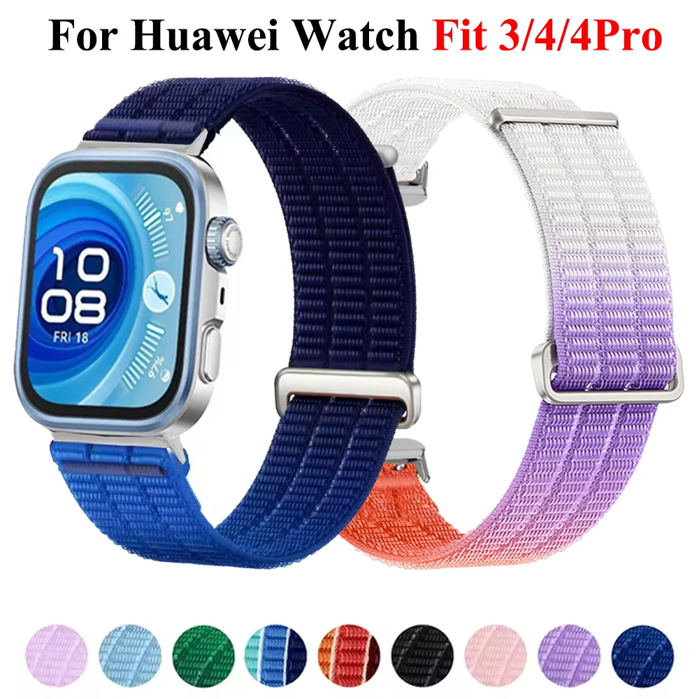 Atmungsaktives Nylon-Sportarmband für Huawei Watch Fit 3 4 4Pro, geflochtenes, bequemes Band für Huawei Watch Fit 3/Fit 4Pro Zubehör