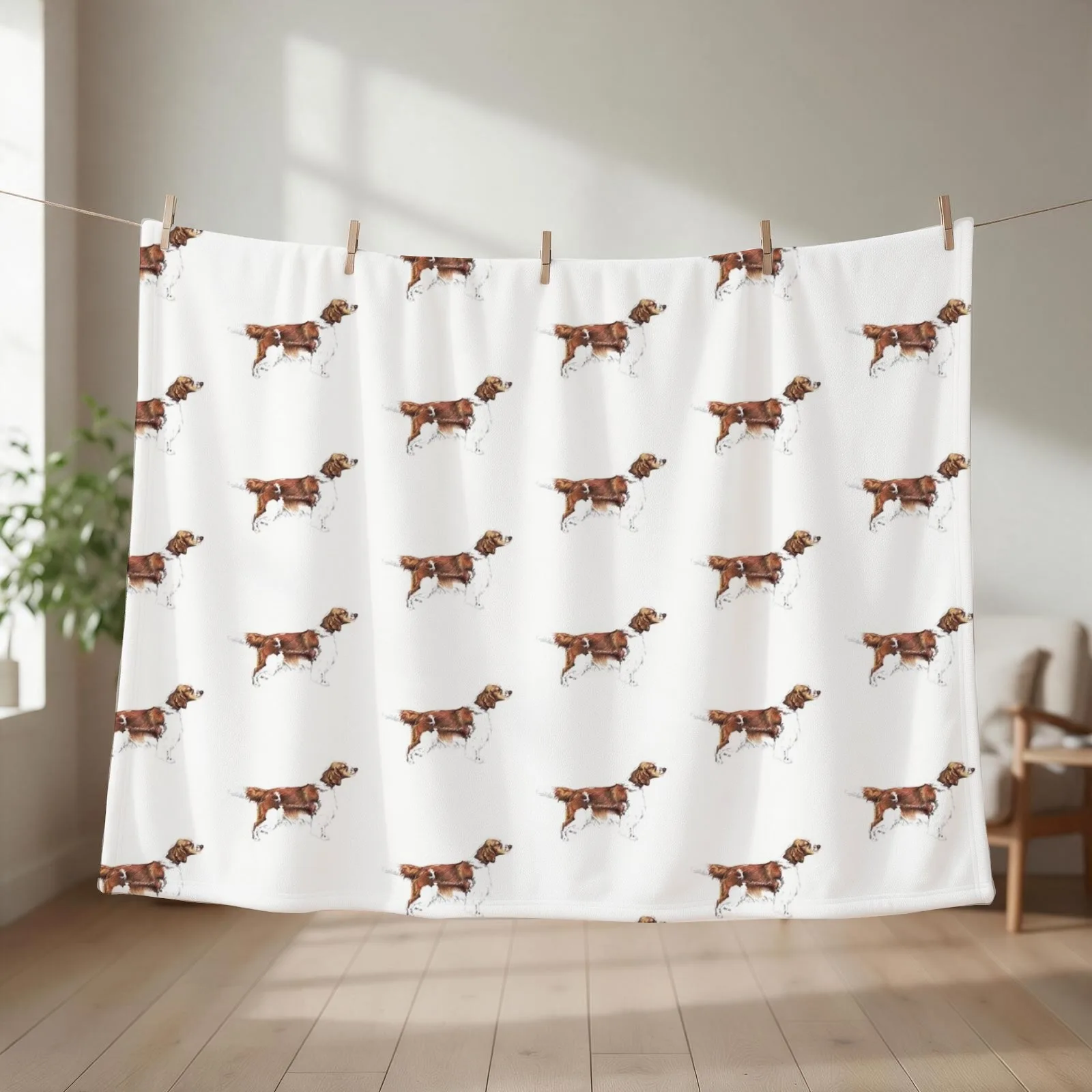 Welsh Springer Spaniel Dog Breed Show Stack Stand Throw Blanket Decorative Sofa Nap Sofa Throw Decorative Throw Blankets