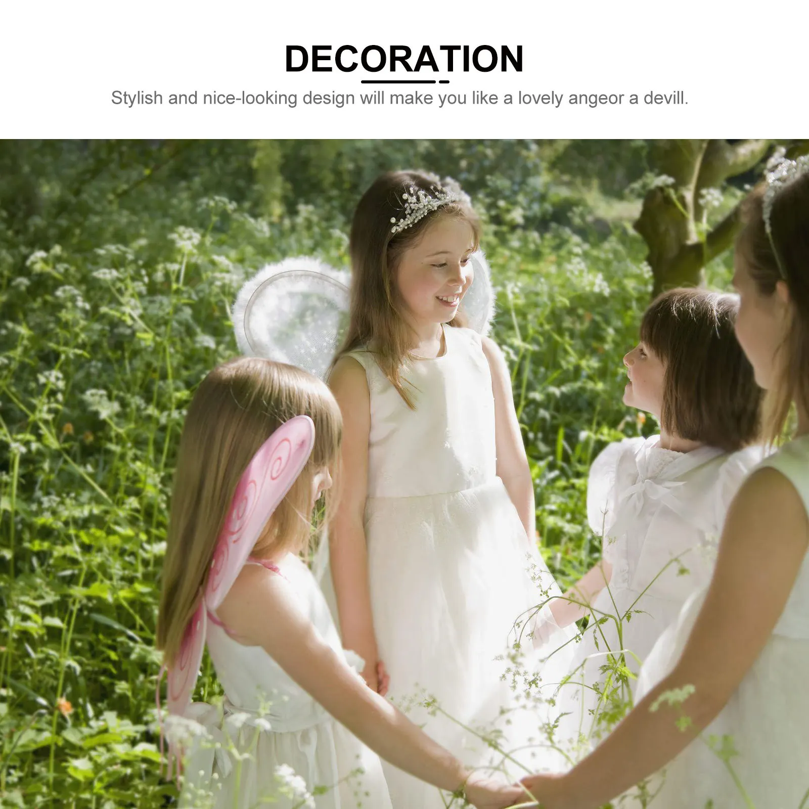 

3 шт., повязка на голову с ангелом, нежный легкий головной убор для детей, вечерние аксессуары для косплея, реквизит для платья