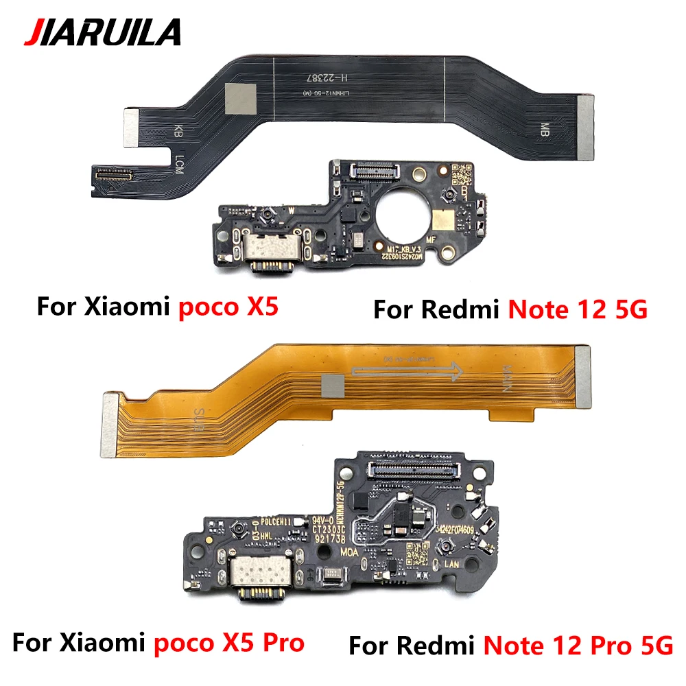 10 Pcs For Redmi Note 12 Pro 5G / Poco X5 Pro SB Charging Connector Socket Port Main Connector Mainboard Flex