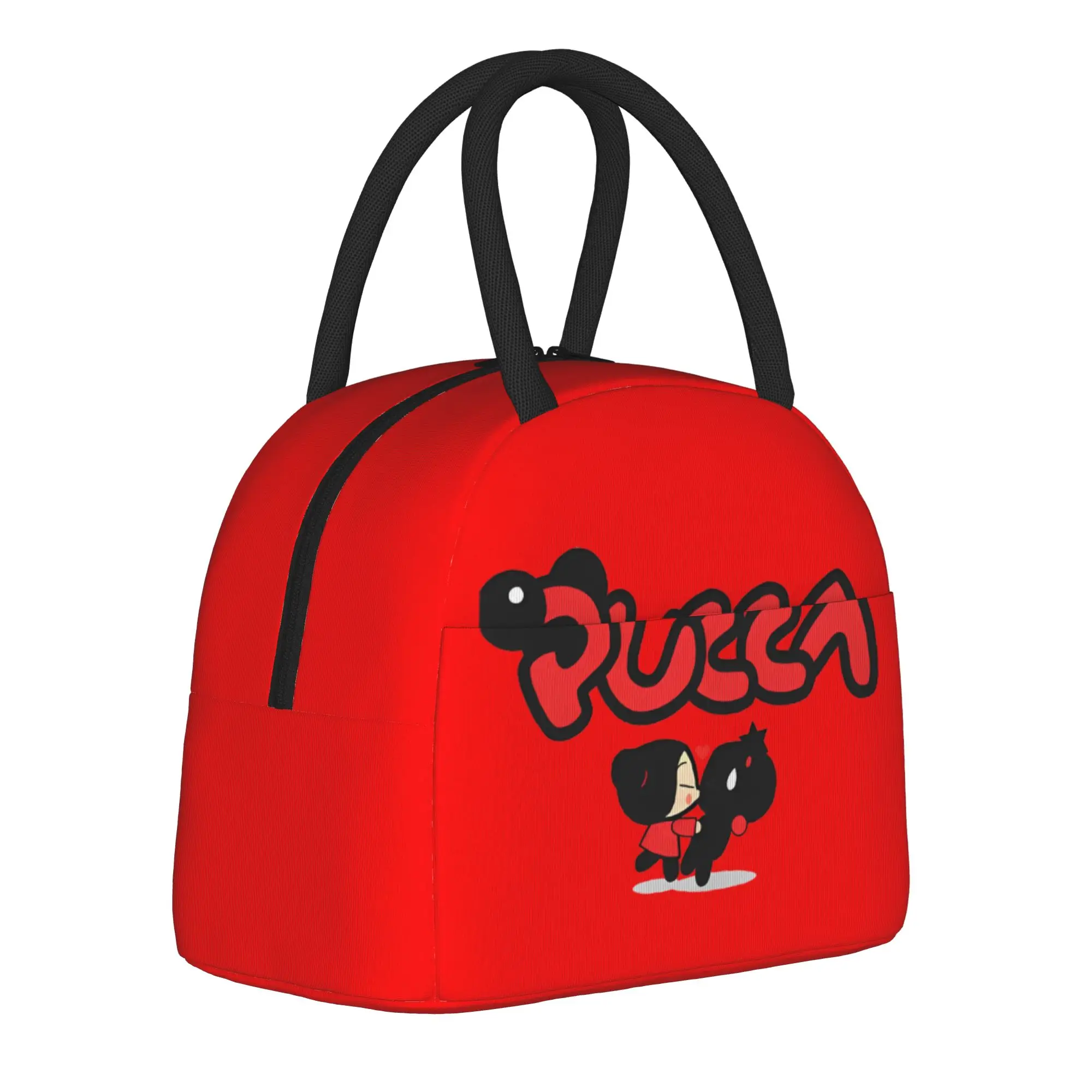 Pucca Cartoon Insulated Lunch Bag Thermal Bag Reusable,Lunch Container  High Capacity Lunch Box Tote Food Handbags