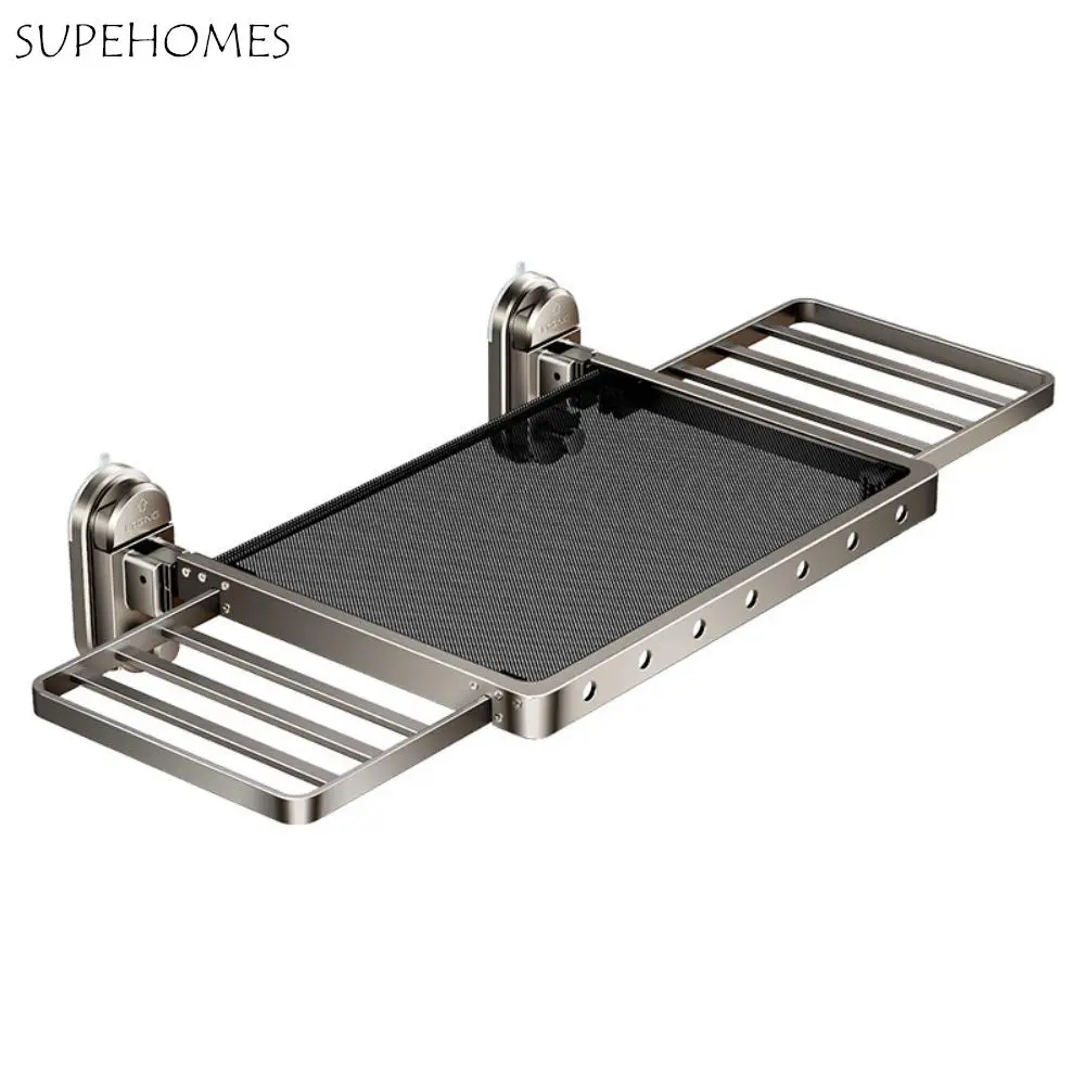 

Adjustable Suction Cup Drying Rack Space Saving Portable Foldable Drying Net Sturdy No Punching Balcony Drying Tool Home Use