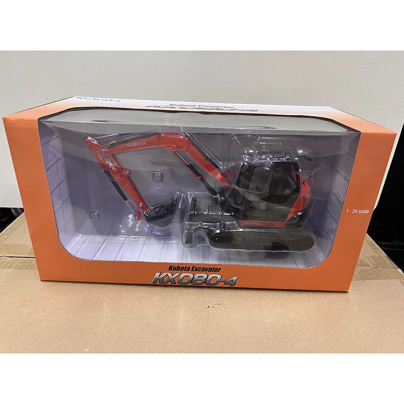 Diecast 1:24 Kubota KX080-4 UH8102 Excavator Digger Alloy Construction Machinery Model Collection Display Ornament Toy Gift
