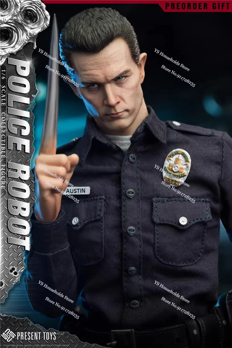 Low Price Promotion PRESENT TOYS PT-sp62 1/6 Collectible Robot Police Action Figure Fiction Movie T1000 Simulation 12