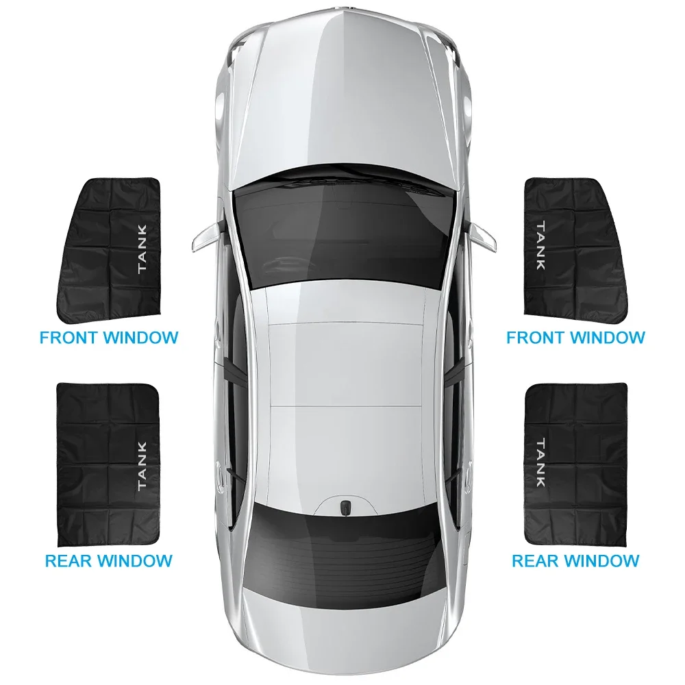 For GWM Tank 300 500 2020 2021 2022-2024 Accessories Auto Front Rear Black Sun Visor Magnetic Car Side Window Sunshade Cover