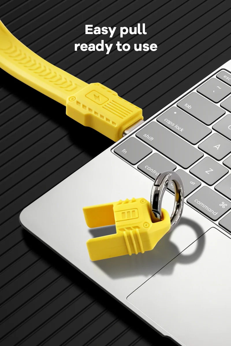 YZNRR USB4 Type-C Male to Male Full-Featured Flexible Flat Cable with Keychain, Power Indicator LED & Built-in E-Marker Chip