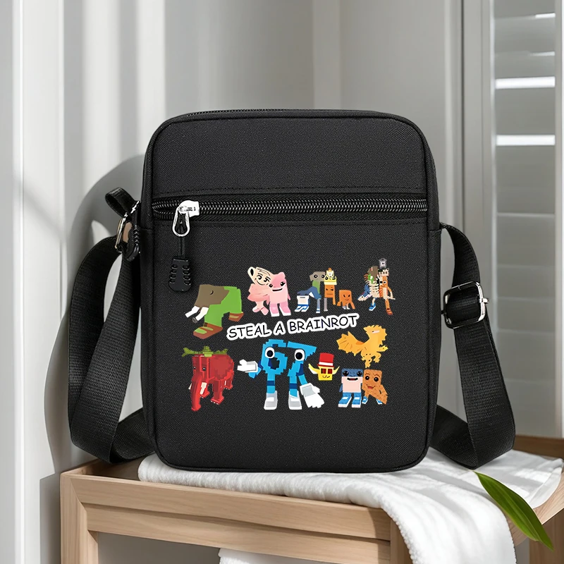

Steal A Brainrot Mobile Phone Shoulder Bag Cute Anime Game Boy Girl Oxford Durable Mini Handbag Man Waist Pack Kid Crossbody Bag