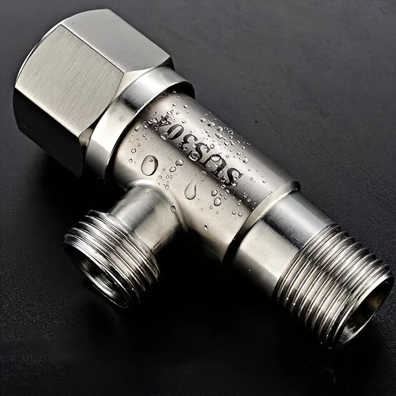 304 Stainless Steel Angle Valve, G1/2 4mm Universal Connection, Water Flow Adjustable, with Sealing Gasket for Toilet Faucet