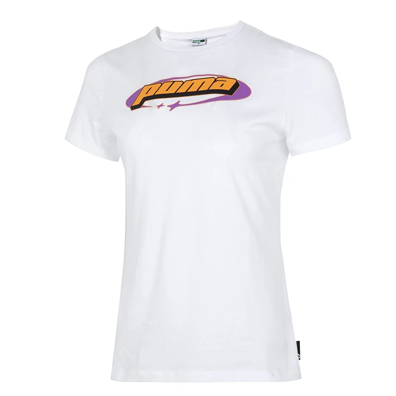 

Футболка Puma (Пума) женская, спортивная, повседневная, свободного кроя, модная, дышащая, приталенная, с коротким рукавом, артикул 630565-02