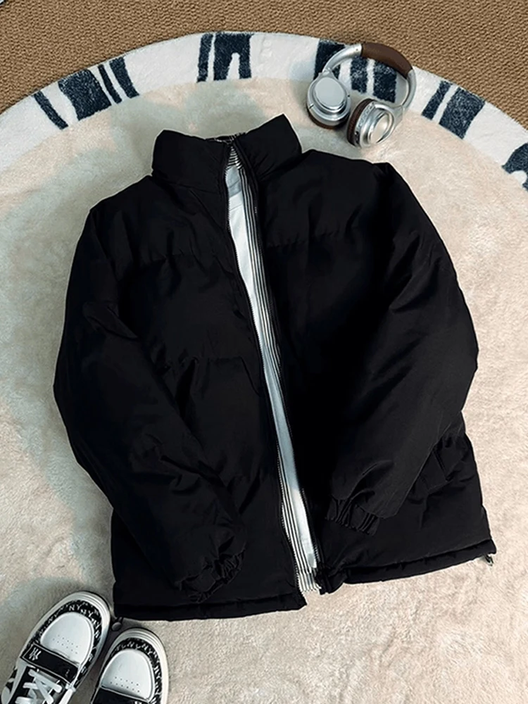 Thiened клетчатый лоскутный бомбер Jaet, хлопковое пальто, мужская зимняя теплая верхняя одежда, молодежная мода, прямой подол, застежка-молния