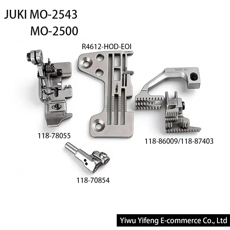 Pie prensatelas para máquina de coser overlock JUKI MO-2543/2500 118-78055, Placa de aguja R4612-HOD-EOI, Piezas de máquina de coser con dientes de arrastre