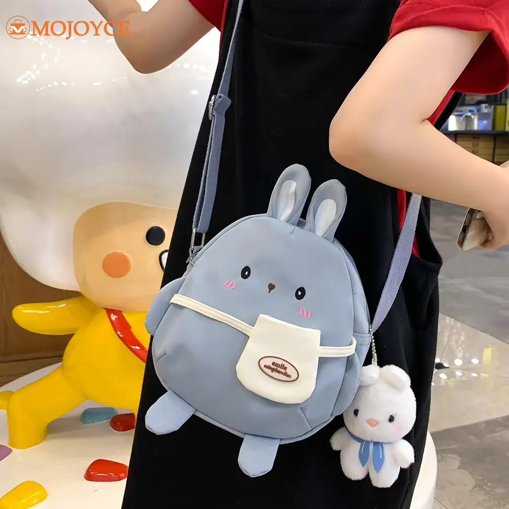 Korean New Cartoon Cute Rabbit Sweet Satchel 2023 Girls with Pendant Student Shoulder Bags Fashion Large Capacity Crossbody Bags