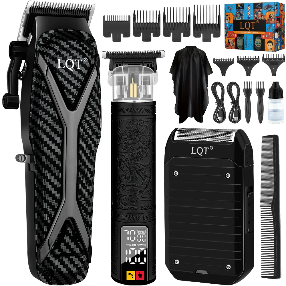 

LQT 3pcs Cordless hair clippers for men-USB charging, Sharp barber trimmer & beard trimmer Portable electric shaver, Men's gifts