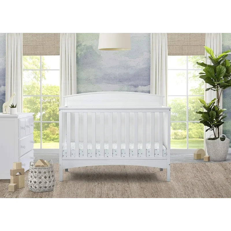 4-in-1 Convertible Baby Crib - Greenguard Gold Certified, Bianca White