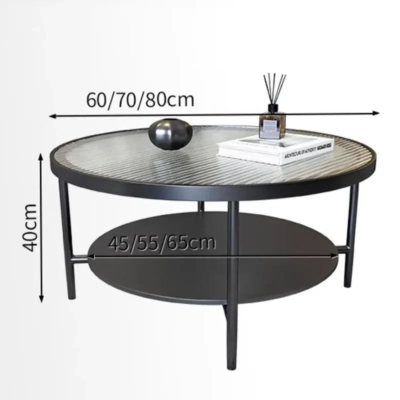 Modern Luxury Coffee Table Glass Aesthetic Living Room Side Tables Minimalist Round Mesas De Centro Pra Sala Furniture Home