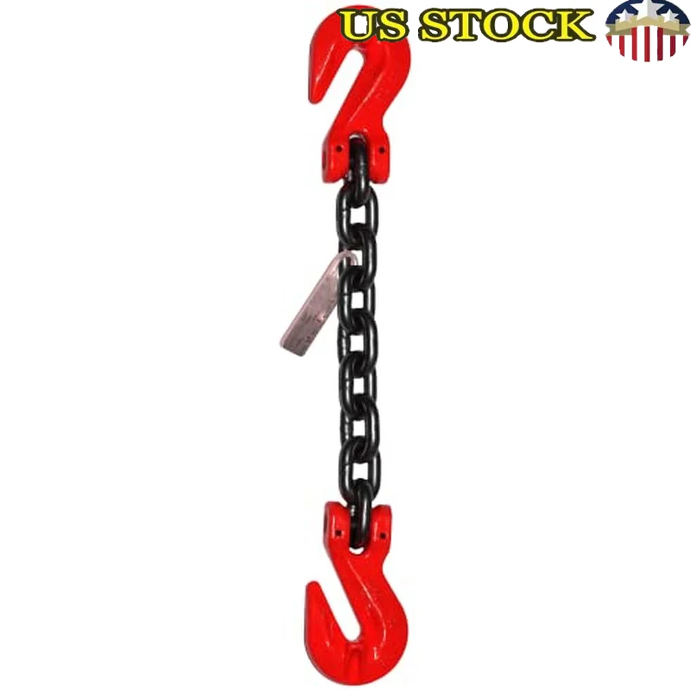 Grau 80 3/8" x 10' Gancho de garra de perna única Estilingue de corrente de elevação Rigging suspenso 7100 lbs WLL