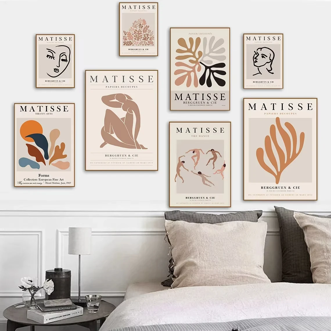 

Vintage Abstract Matisse Woman Coral Leaf Wall Art Canvas Painting Nordic Posters And Prints Wall Pictures For Living Room Decor