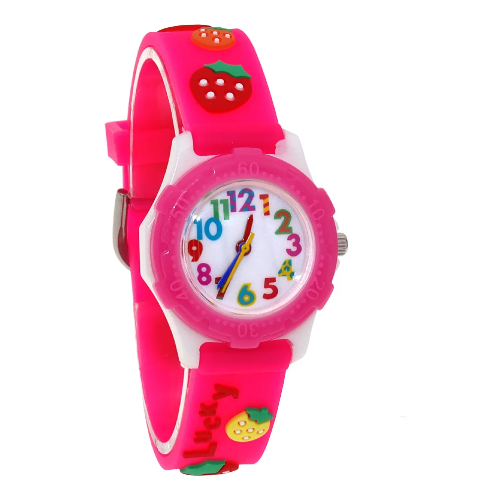 

Boys girls strawberry silicone strap quartz watches children kids students colorful digital Cool Wristwatch