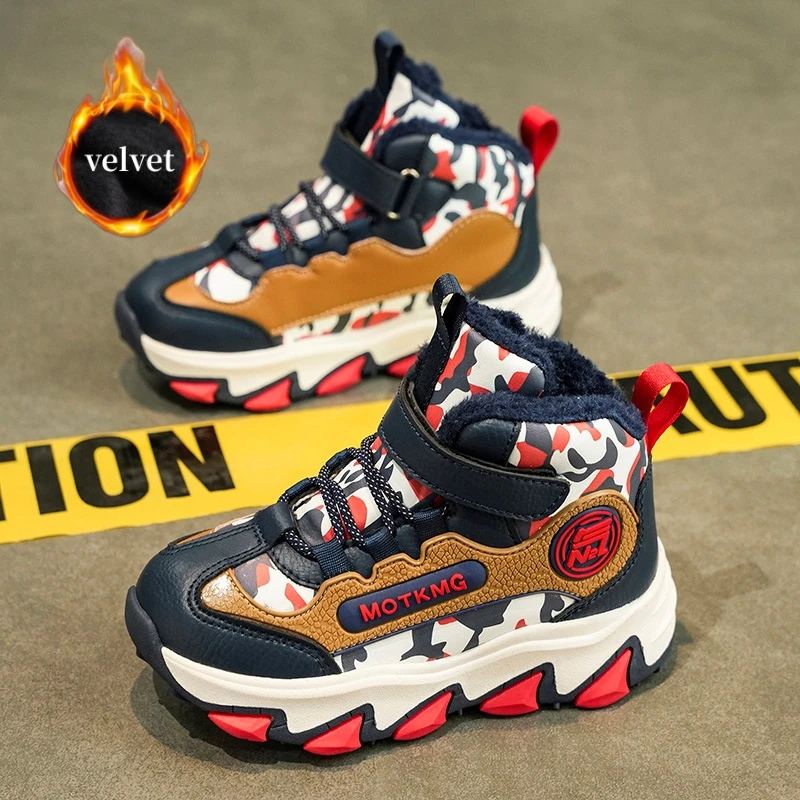 

Winter Fur Children's Snow Boots Comfortable Warm Velvet Ankle Boots Girls Boys Outdoor High Top Cotton Shoes Kids Plush Boots