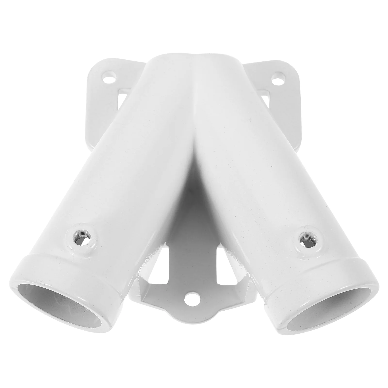 Flags Flagpole Base Metal Holder Mounting Bracket Alloy V-Shaped Flag Pole Bracket Outdoor Stand White Brackets For Wall