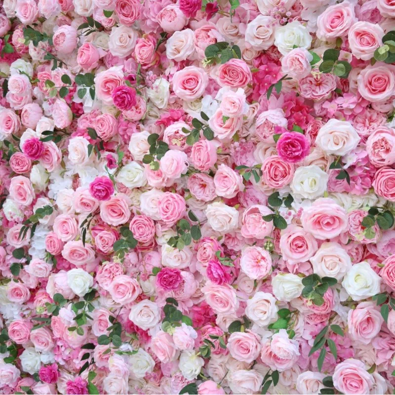 ساعة المشاهير على الإنترنت في جدار وردي مقلد، جدار خلفية الزفاف، جدار تزيين النوافذ