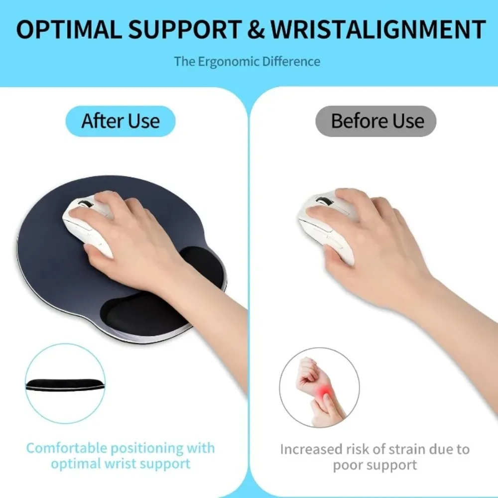 Durable Non-Slip Gradient Mouse Pad Soft Rubber Ergonomic Mouse Pad Smooth Surface Desktop Wrist Support Computer Desktop