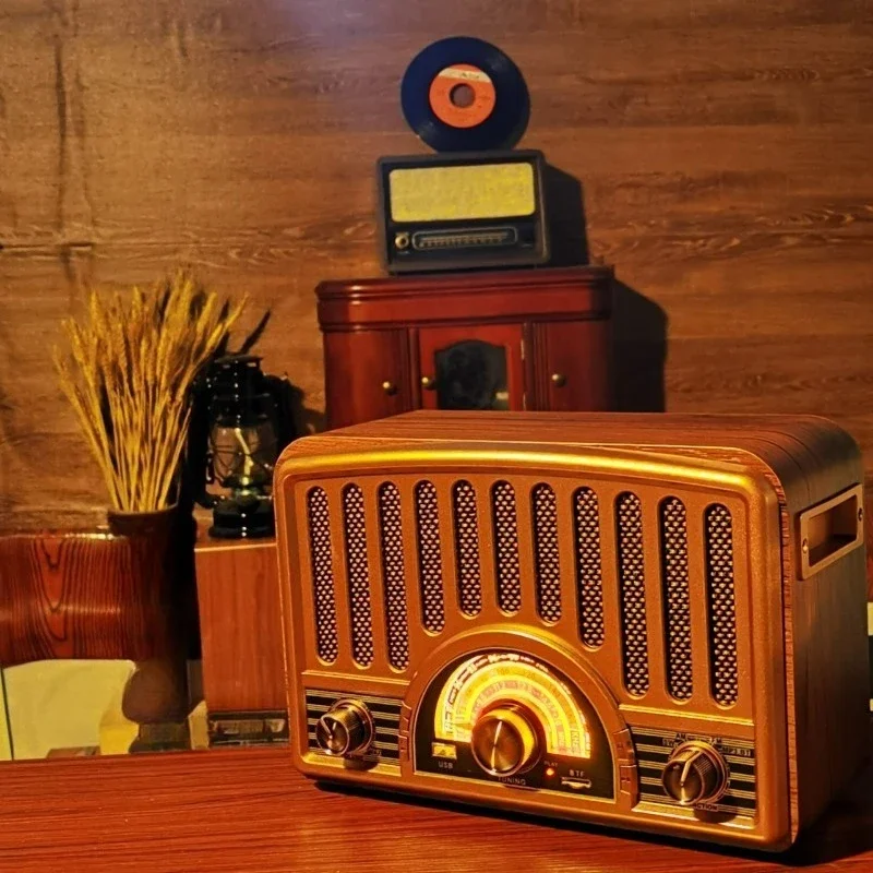 USB قابلة للشحن خمر سمّاعات بلوتوث ريترو باس FM SW AM راديو متعدد الموجات الترانزستور الصوت اللاسلكي #1