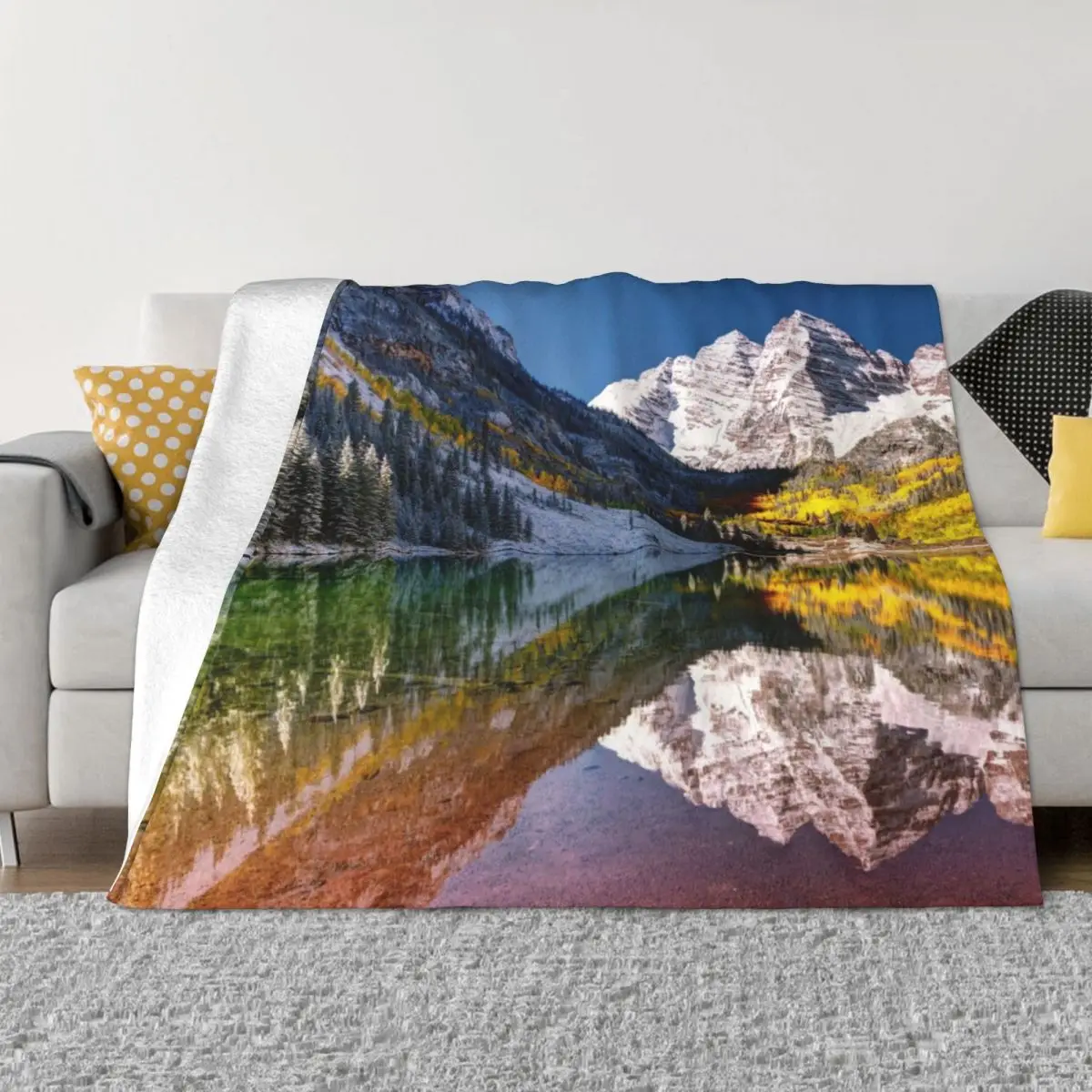 

Maroon Bells by Lena Owens/OLena Art photography Throw Blanket Luxury Thicken Cute Personalized Gift Luxury Blankets