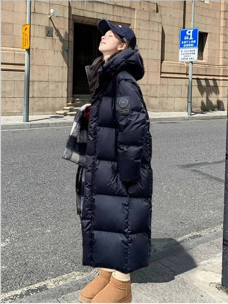 

Зимнее теплое толстое хлопковое пальто, новинка 2025, женская куртка средней длины с хлопковой подкладкой, корейские свободные парки с капюшоном, пальто, женская верхняя одежда