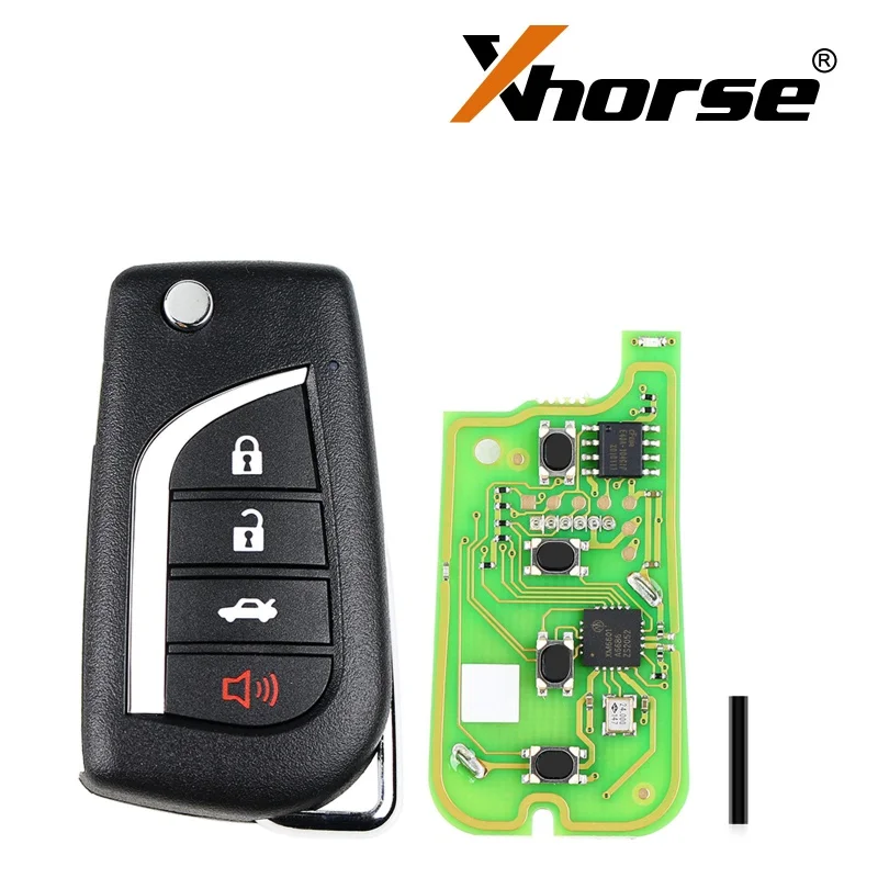 

Xhorse XKTO10EN Wired Universal Remote Key for Toyota Flip 4 Buttons English Version 5pcs/Lot