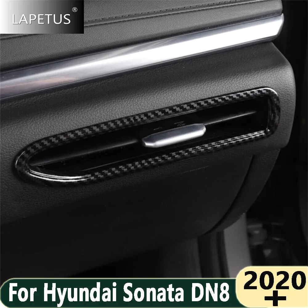 

Carbon Fiber Look Car Dashboard Side Air Conditioning AC Vent Outlet Decoration Cover Trim For Hyundai Sonata DN8 2020 - 2023