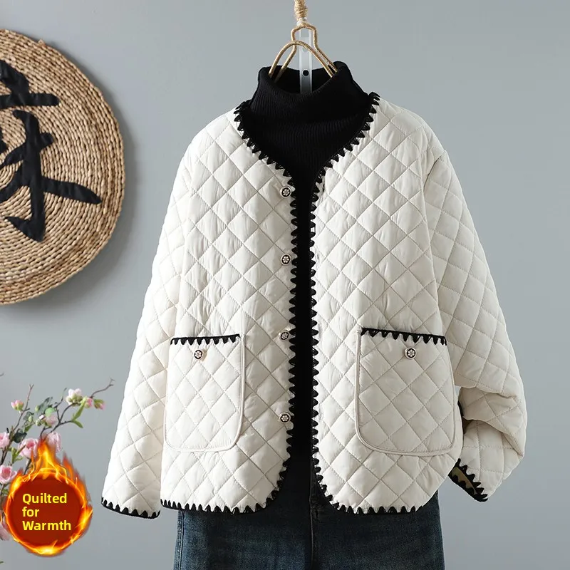 

Элегантная женская укороченная куртка из мягкого бежевого хлопка с длинными рукавами, в стиле колор-блок, прямого кроя, на пуговицах, для повседневной носки