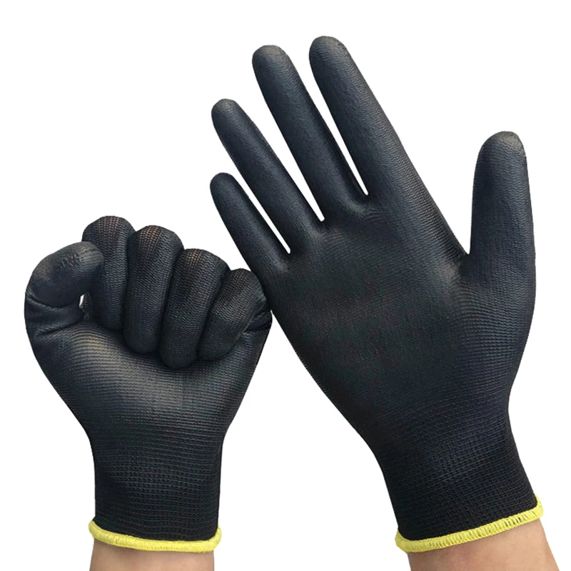 

1Pair Safety Work Anti-Static Gloves PU Coated Palm Gloves Unisex Breathable Anti-Slip Repair Gloves Carpenters Gloves Supplies