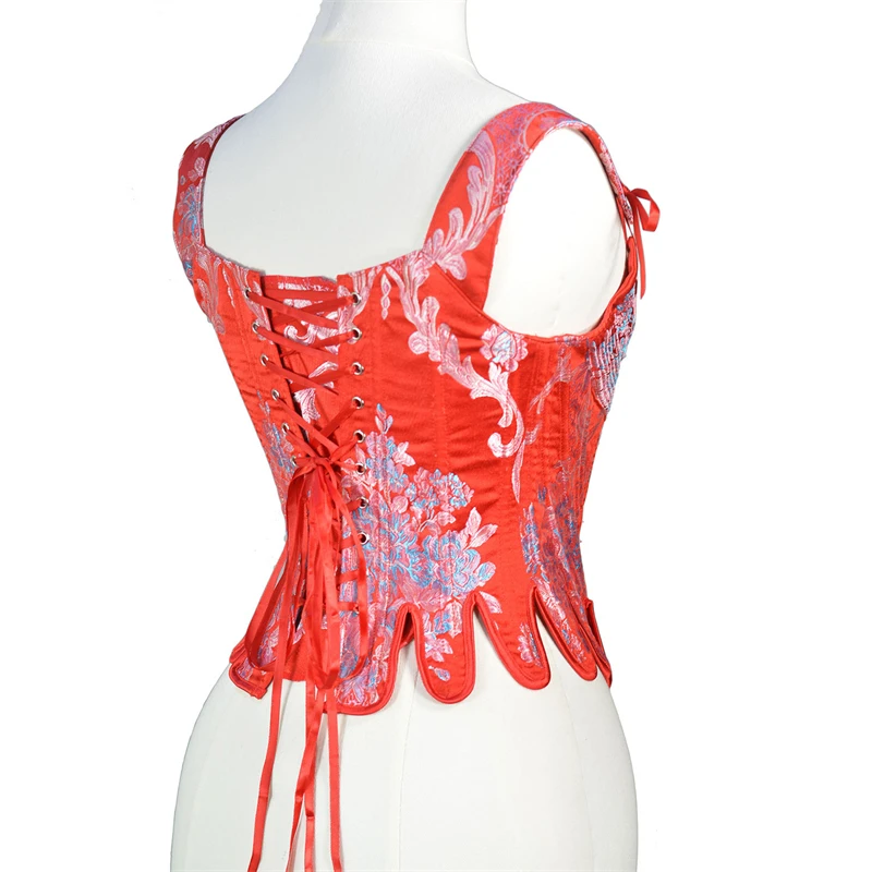Women Bustier Corset Crop Tops Camis High Quality Floral Printed Sleeveless Bandage Slim Tank Top Female Slimmer Korset Vest