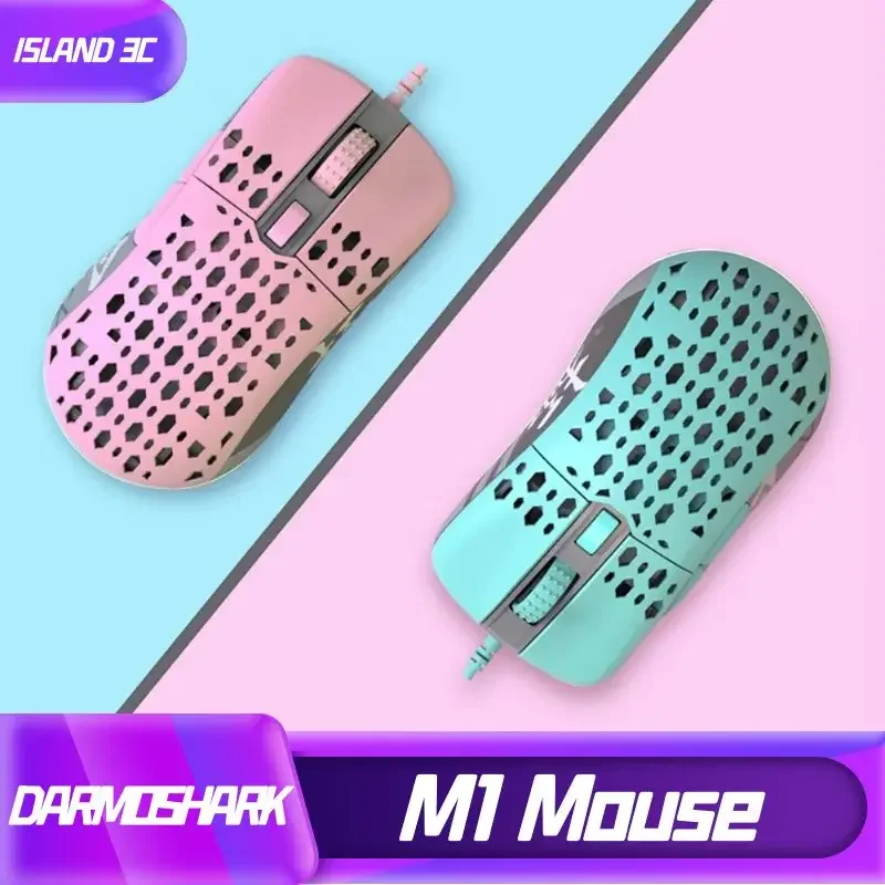 Darmoshark M1 PMW3389 Wired Gaming Mouse 8 Keys 16000DPI Adjustable Computer Office Mouse Hollow Design for PC Laptop