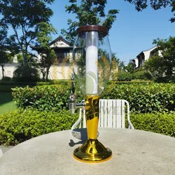 Beer Tower Dispenser with LED Ice Tube, Silver and Gold, Fit for Club Bar, Men Gift, 1.5 Liters, 3 Liters