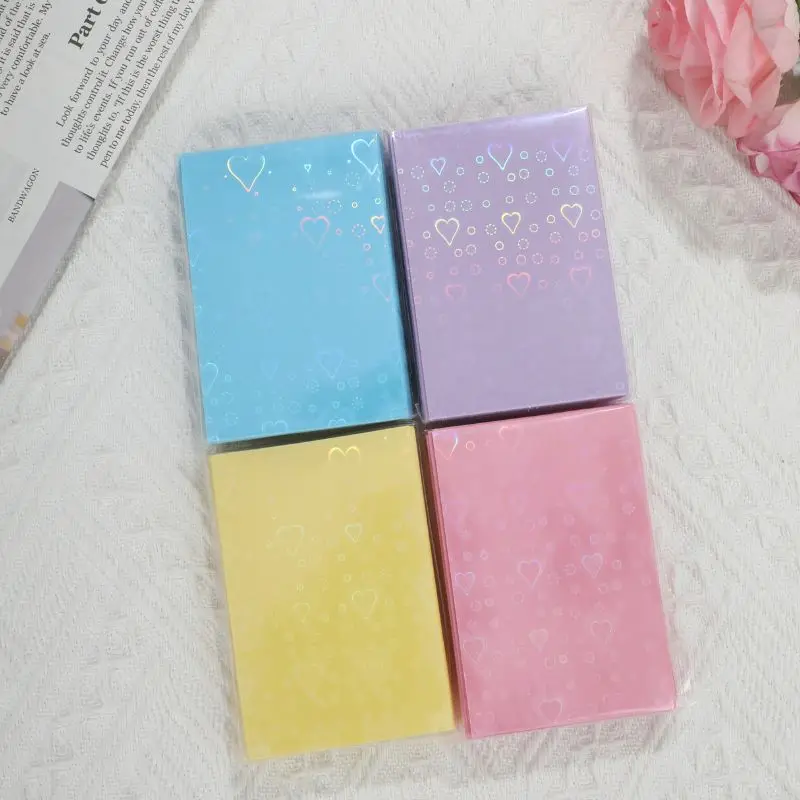 50Pcs Ins Card Sleeves Card Holder 61*91mm Heart Bling Photocard Holder Photo Card Films Cards Protector Photo Cards Protective