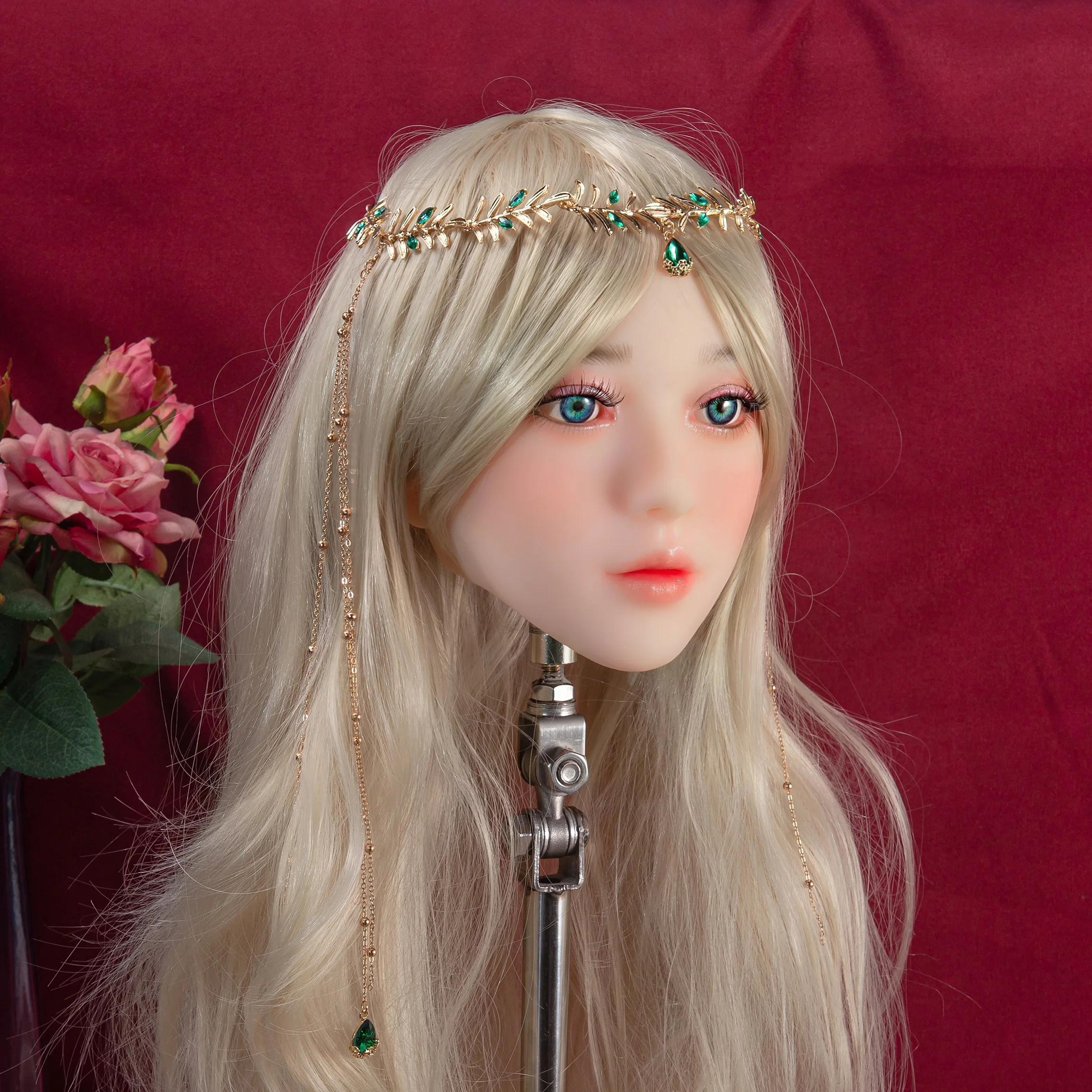 Silikon-Display-Modellkopf, männliches Spielzeug für Erwachsene, Echthaar- und Augenbrauen-Transfertechniken, passend zu verschiedenen Körpers