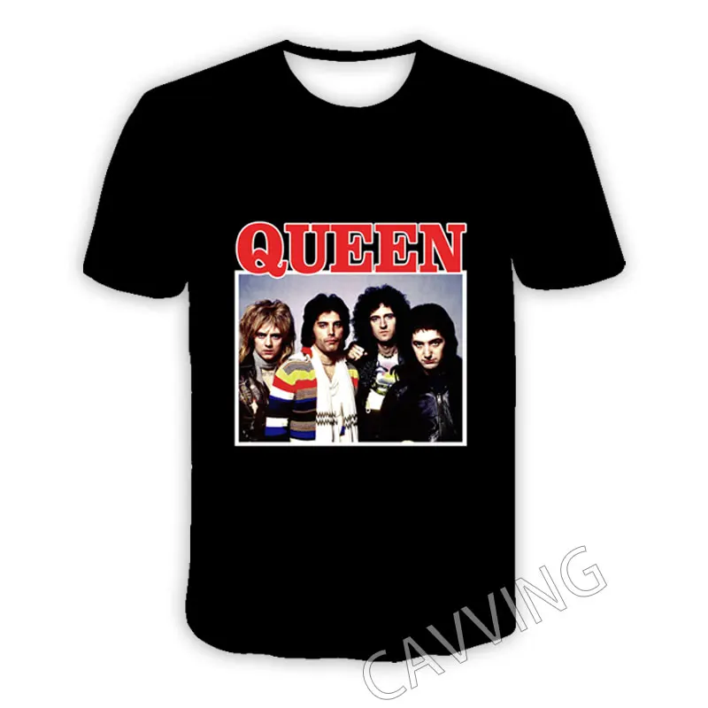 CAVVING 3D Printed  Queen Rock Band  Casual T-shirts  Hip Hop T Shirts Harajuku Styles Tops Clothing for Men/women   T02