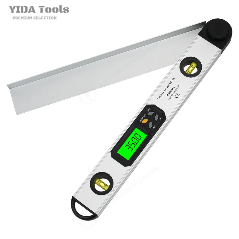 2 In 1 Digital Angle Finder With Spirit Level Aluminum Alloy Electronic Angle Measuring Gauge