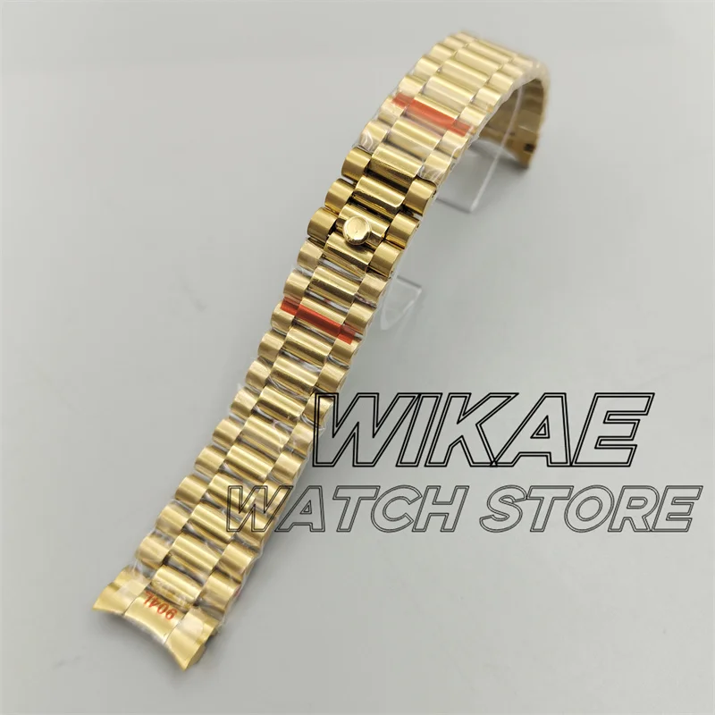 20mm New Solid Curved End Screw Links Deployment Clasp Stainless Steel Wrist Watch Band Bracelet President Strap Silver Gold Ros