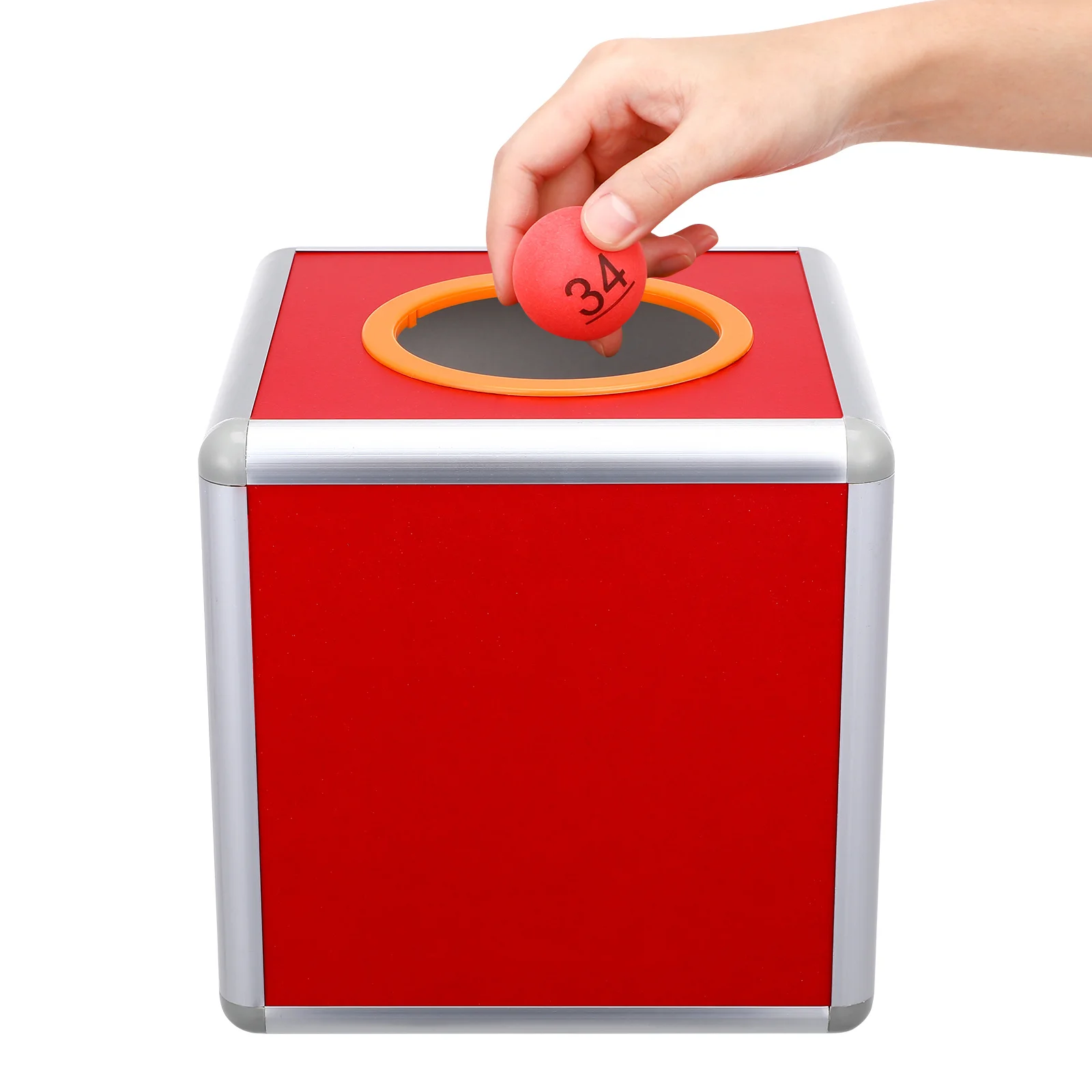 

Aluminum Alloy Lottery Box Transparent 20Cm Raffle Ticket Holder Clear Raffle Drum for Party Game Draw Ball Container