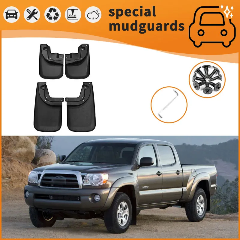 

For 05-23 Toyota Tacoma models Mudguards Fender Mudflaps Front Rear Flares Splash Guards Cover Car Accessorie