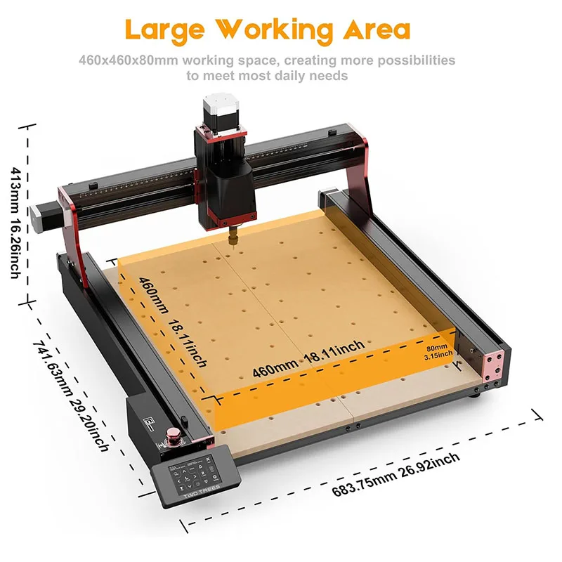 TTC450 Pro CNC Router Machine 4 Axis for Laser Engraving Cutting and CNC Machine GRBL Control Woodworking DIY Creation